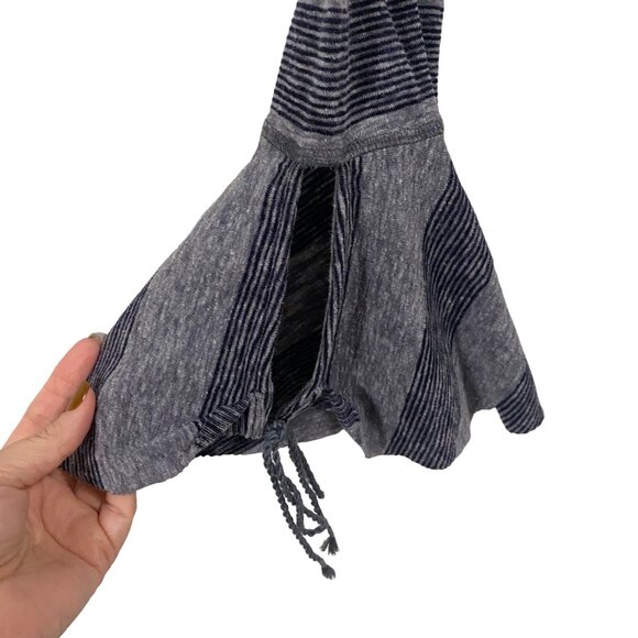 Free People We The Free Blue Gray Striped Bell Sleeve Peasant Blouse Size XS - Picture 4 of 10